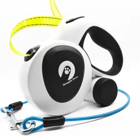 Snuggle Paws All-in-One 16ft Retractable Dog Leash  LED Light, Poop Bag Holder, Chew-Proof Cable, Reflective Tape, No-Tangle System  Heavy Duty Extendable Leash for Large Dogs up to 110 lbs