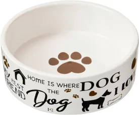SPOT I Love Dogs Dish -Round Ceramic Food/Water Bowl with High Walls for Pets, Dishwasher Safe, Ideal for Small Dogs, Cats, Reptiles, Large Birds, 5in, 1.75 Cup (14oz)