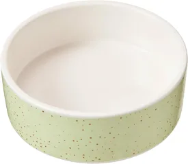 SPOT Speckled Stoneware- Round Ceramic Food/Water Bowl for Pets, Dishwasher Safe, Ideal for Small Dogs, Cats, Reptiles, Large Birds, 5in Light Green, 1.75 Cup (14oz)