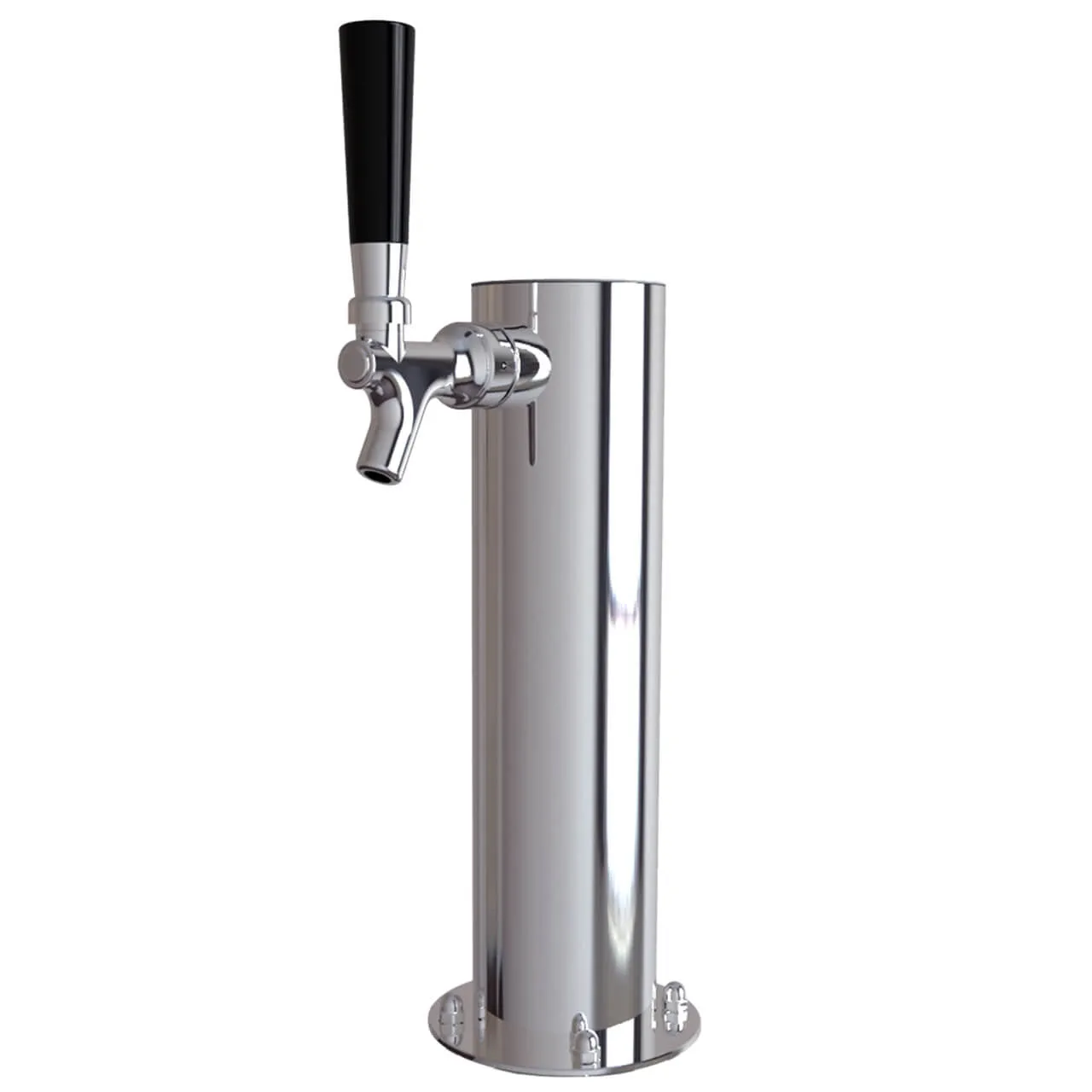 Stainless Steel Cylinder Beer Tower - Single Tap (Glycol Chilled)