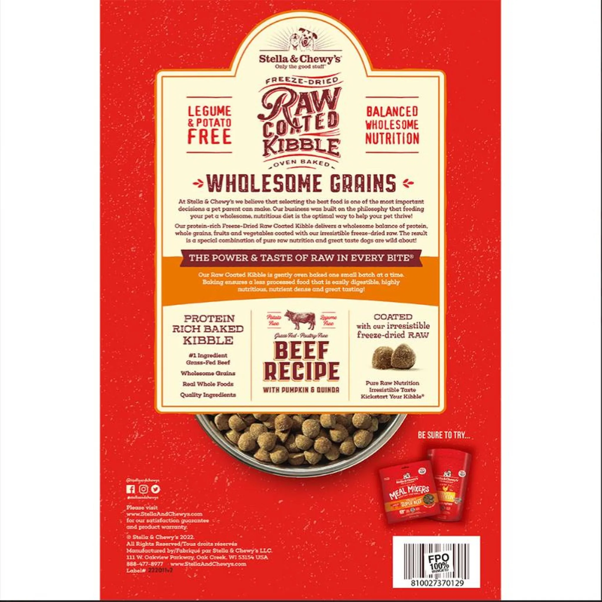 Stella & Chewy's Raw Coated Wholesome Grains Dog Food
