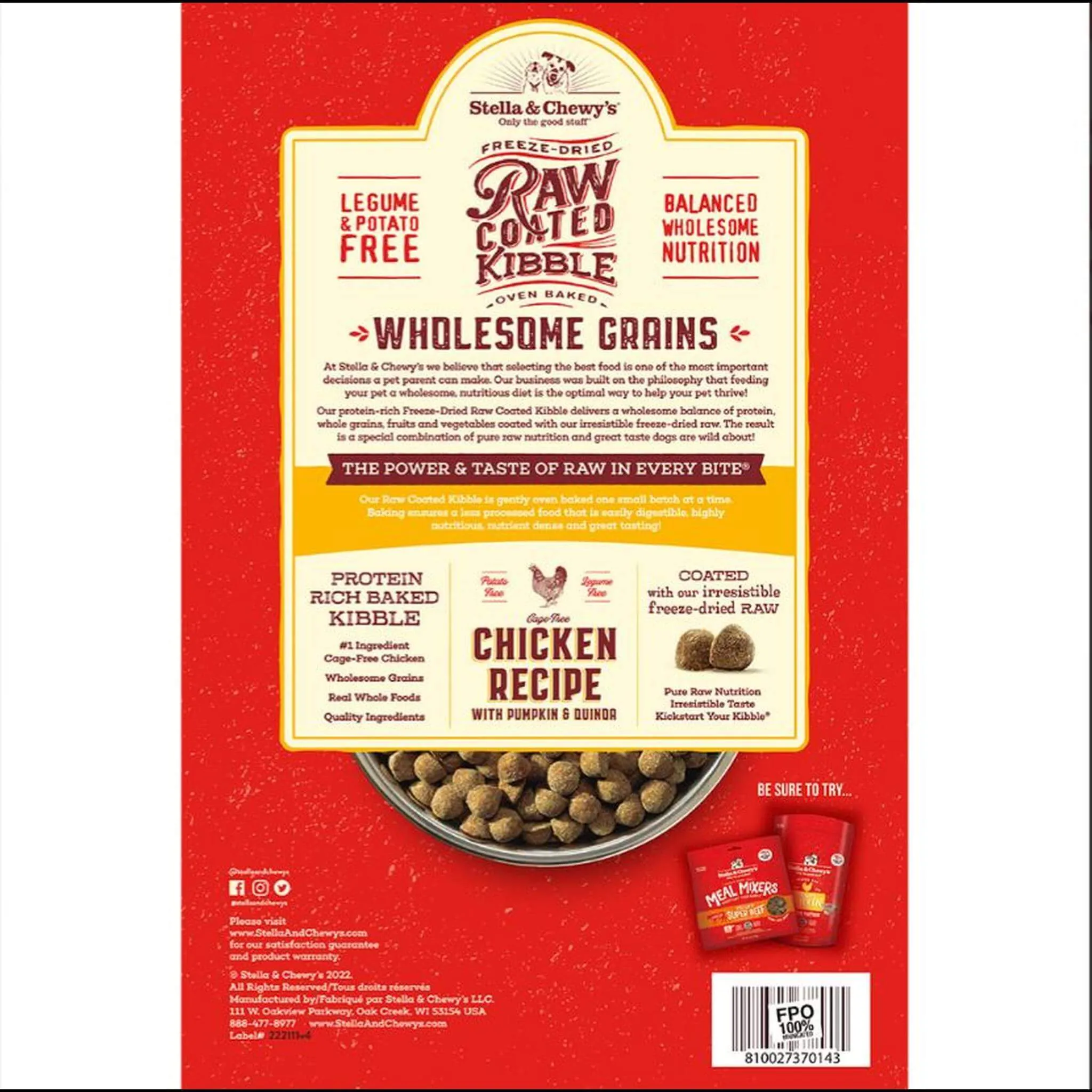 Stella & Chewy's Raw Coated Wholesome Grains Dog Food