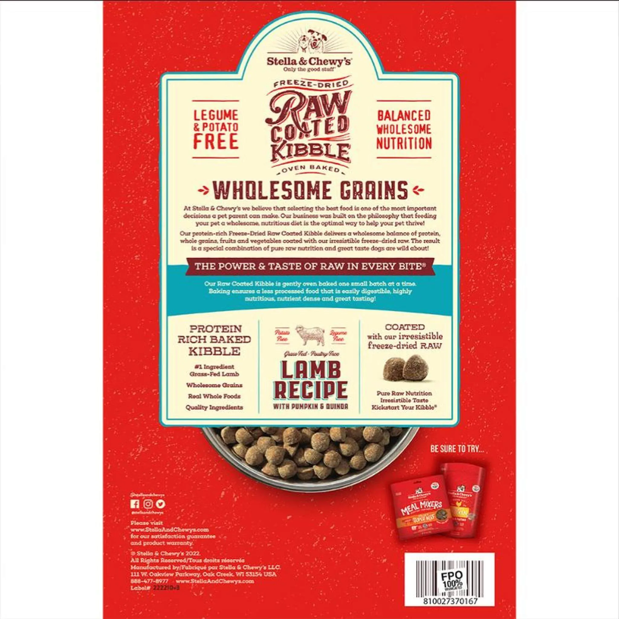Stella & Chewy's Raw Coated Wholesome Grains Dog Food