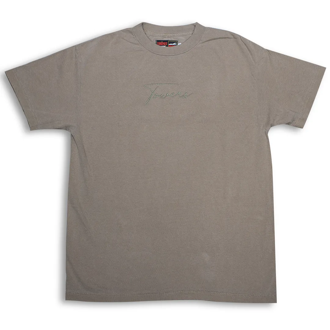 Towers Line Tee Shirt - Washed Tan