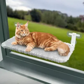 Window Hammock  Window Perch for Large Cats  Detachable Peek-A-Boo Shade  Triple Suction Sturdy Design  Giftable Box  Foldable  Super Soft Washable Bed