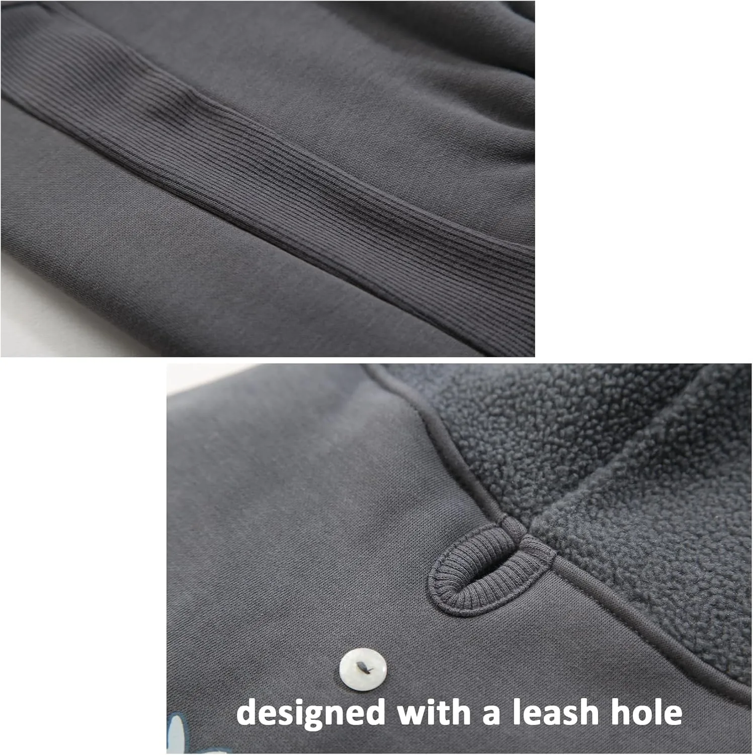Winter Hoodie Coat for Dogs - Plush Vest Jacket, Autumn Warm Clothes (Grey-2XL)