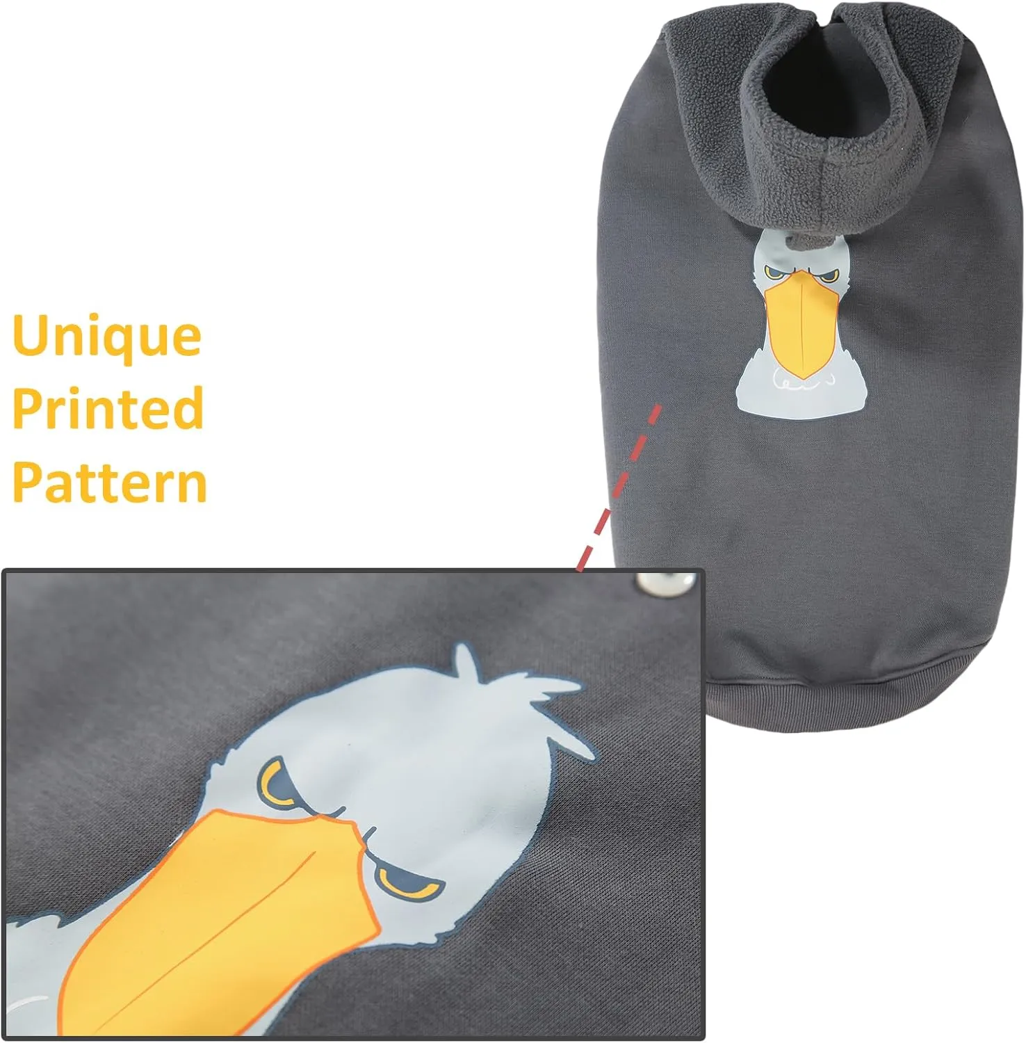 Winter Hoodie Coat for Dogs - Plush Vest Jacket, Autumn Warm Clothes (Grey-2XL)